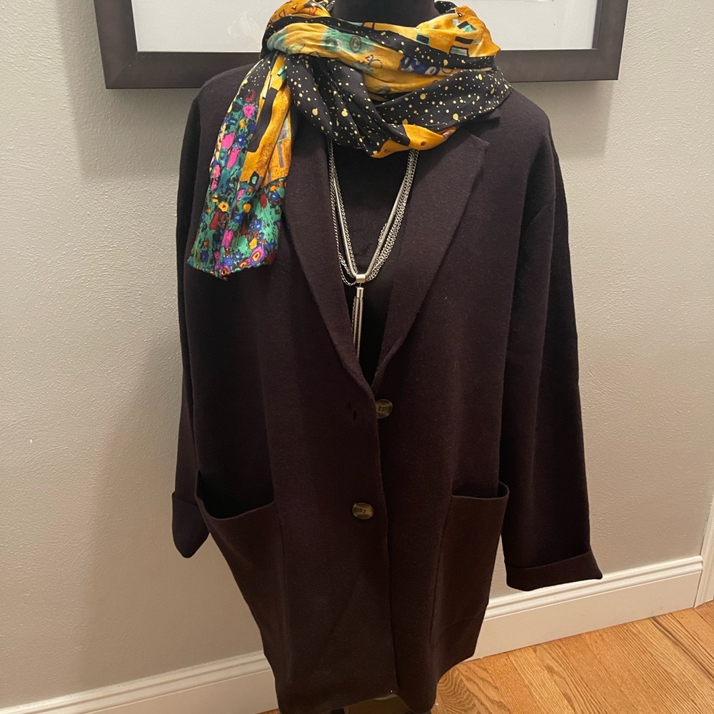 NWOT ANN TAYLOR SWEATER BLAZER SIZE XXL  BLACK